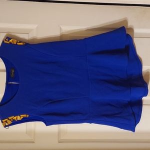 Thalia blue peplum top